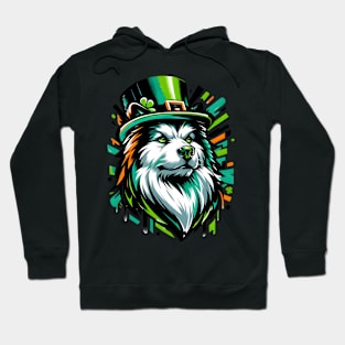 Icelandic Sheepdog Revels in Saint Patrick's Day Joy Hoodie